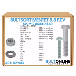 Bultsortimentet FZV 8.8 M6-M12 8600 delar