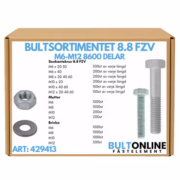 Bultsortimentet FZV 8.8 M6-M12 8600 delar
