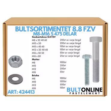 Bultsortimentet FZV 8.8 M8-M16 5475 delar