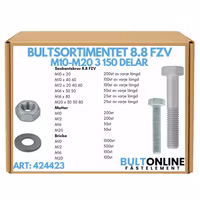 Bultsortimentet FZV 8.8 M10-M20 3150 delar
