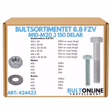 Bultsortimentet FZV 8.8 M10-M20 3150 delar