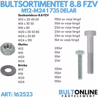 Bultsortimentet FZV 8.8 M12-M24 1 735 delar