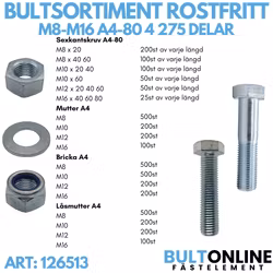 Bultsortiment rostfritt M8-M16 A4-80 4275