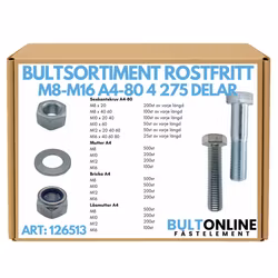 Bultsortiment rostfritt M8-M16 A4-80 4275