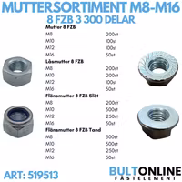 Muttersortiment M8-M16 8.8 FZB 3300 delar