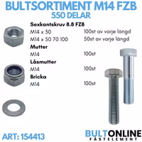 Bultsortiment M14 FZB 550 delar