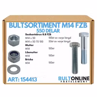 Bultsortiment M14 FZB 550 delar