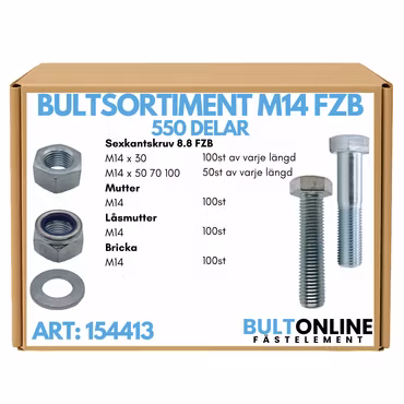 Bultsortiment M14 FZB 550 delar