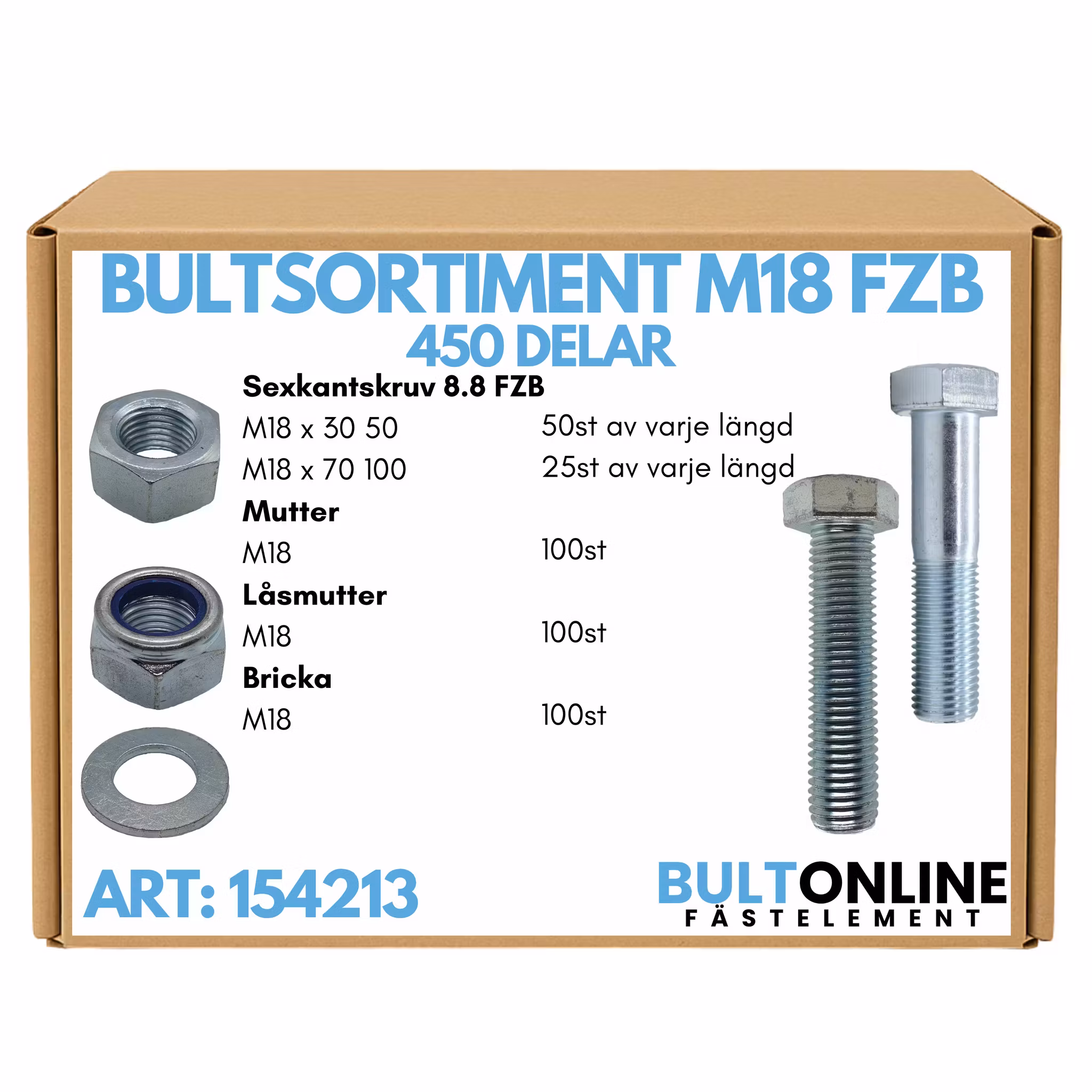 Bultsortiment M18 FZB 450 delar