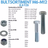 Bultsortiment M6-M12 8.8 FZB 40KG