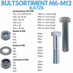 Bultsortiment M6-M12 8.8 FZB 40KG