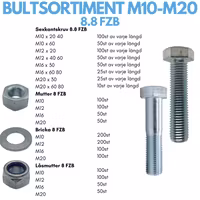 Bultsortiment M10-M20 8.8 FZB 70KG