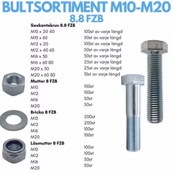 Bultsortiment M10-M20 8.8 FZB 70KG