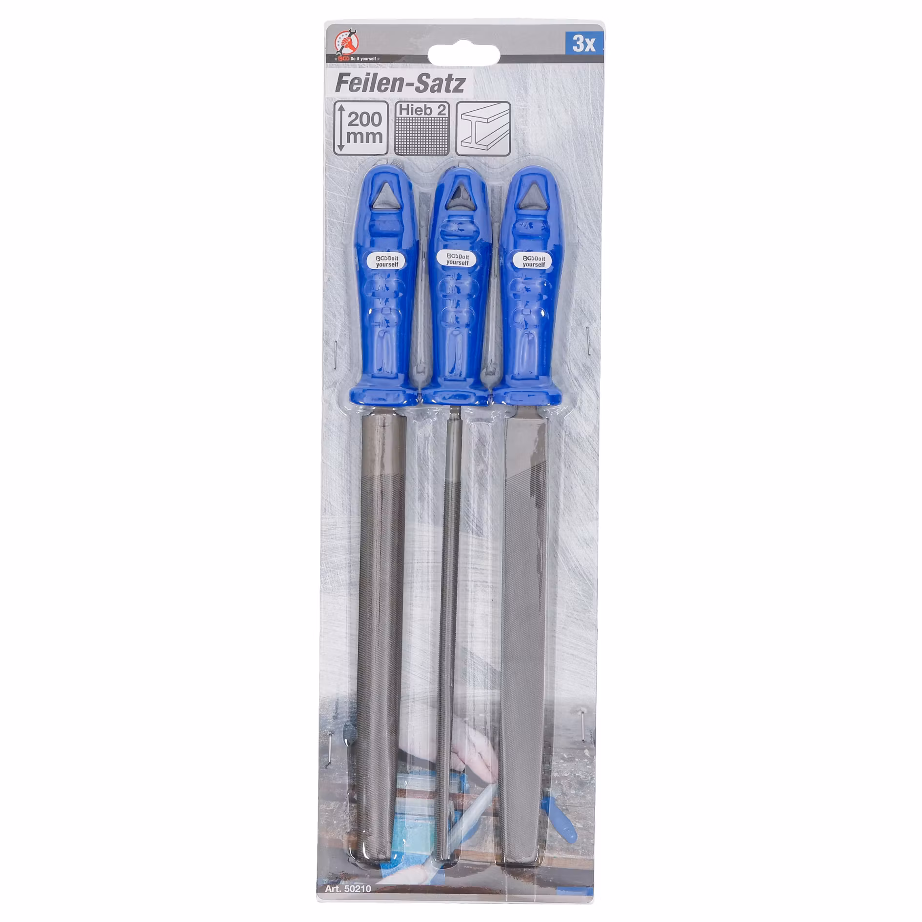 Filsats 200 mm – Flat, Halvrund & Rund – 3 delar