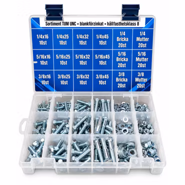 Sortiment Tum UNC 8.8 FZB 1/4-3/8 240 Delar