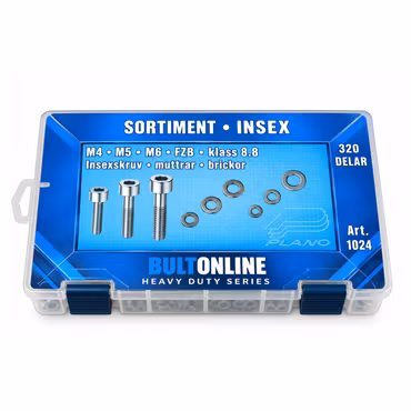 Sortiment Insexskruv 8.8 FZB M4-M6 320 Delar
