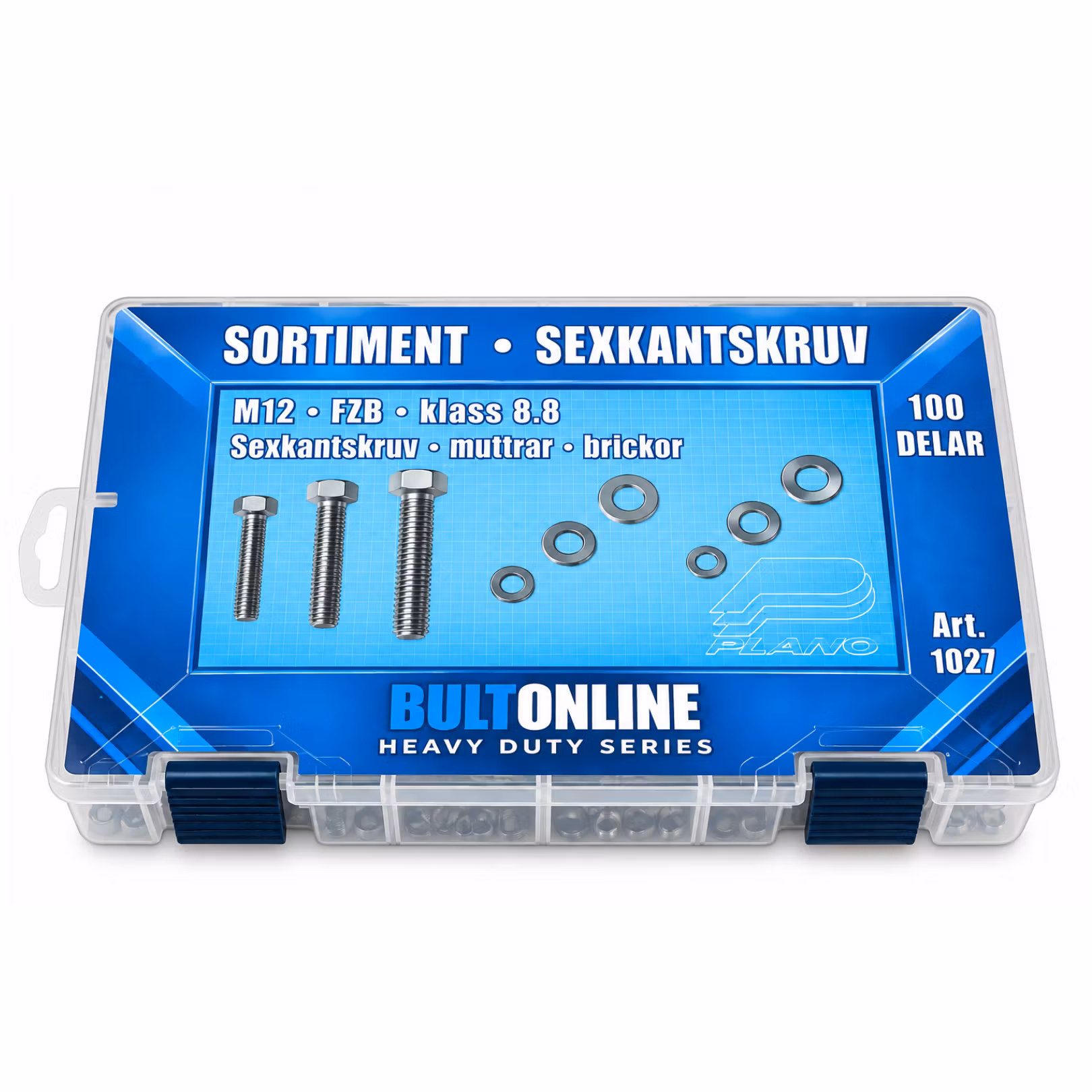 Sortiment Sexkantkruv 8.8 FZB M12 100 Delar