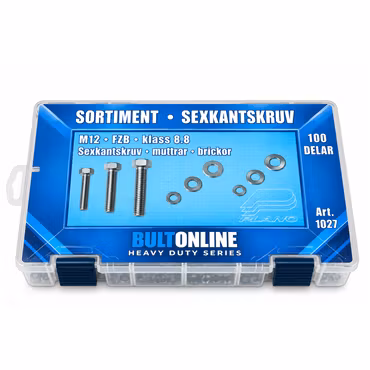 Sortiment Sexkantkruv 8.8 FZB M12 100 Delar