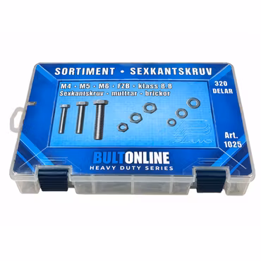 Sortiment Sexkantskruv 8.8 FZB M4-M6 320 Delar