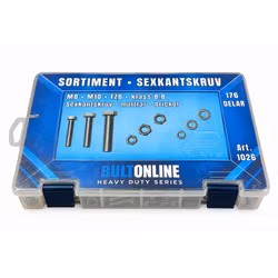 Sortiment Sexkantskruv 8.8 FZB M8-M10 176 Delar
