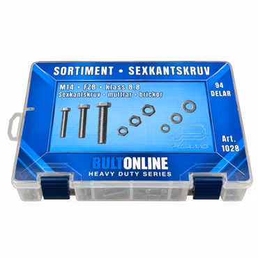 Sortiment Sexkantskruv 8.8 FZB M14 94 Delar
