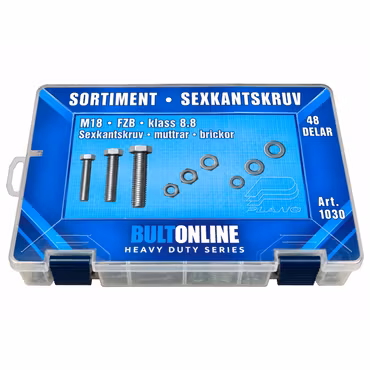 Sortiment Sexkantskruv 8.8 FZB M18 48 Delar