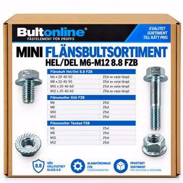 Mini Flänssortiment M6-M12 8.8 FZB