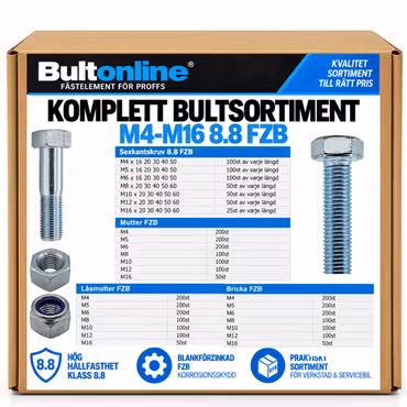 Kompletta bultsortimentet M4-M16 FZB