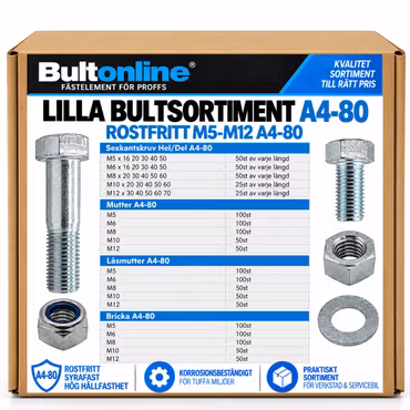Lilla bultsortiment rostfritt M5-M12 A4-80