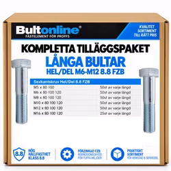 Kompletta Tilläggspaket Långa bultar M5-M16 FZB