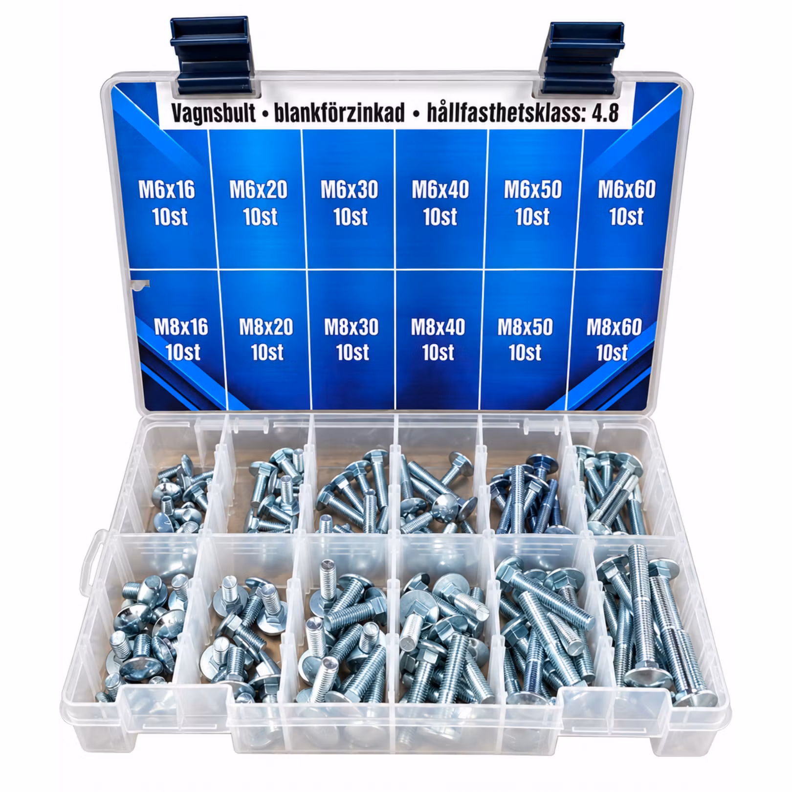 Vagnsbult 4.8 FZB M6-M8 120 Delar