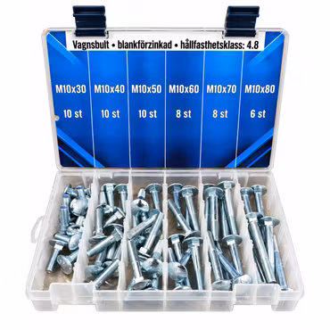 Sortiment Vagnsbult 4.8 FZB M10 52 Delar