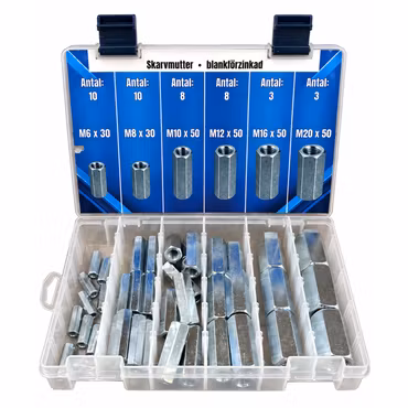 Sortiment Skarvmutter M6–M20 FZB 42 delar