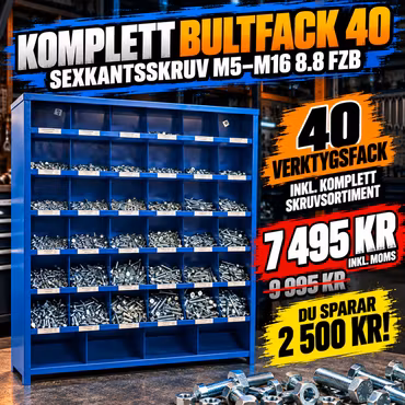 Sexkant 8.8 FZB M5-M16 Bultfack 40