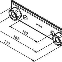 Blandarfäste Damixa 160 CC - till 16 mm PEX rör Krom