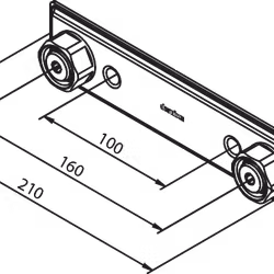 Blandarfäste Damixa 160 CC - till 16 mm PEX rör Mattvit
