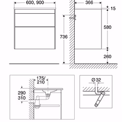 Tvättställsskåp Ifö Sense SSMP Compact 90 cm