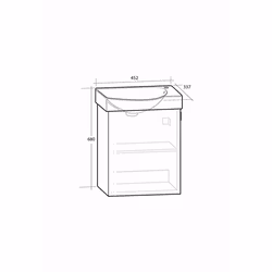 Tvättställsskåp Alterna Isabella 45 cm Ljusgrå Matt