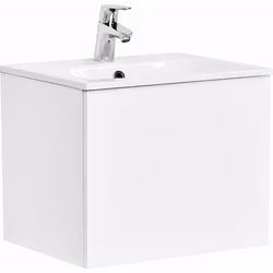 Tvättställsskåp Alterna Ella Kompakt 50 cm Vit Högblank Med Tvättställ i Porslin
