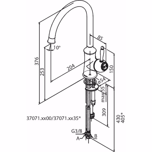 Köksblandare Damixa Tradition Koppar med Diskmaskinavstängning