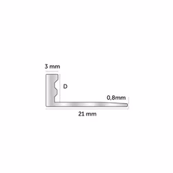 Kakellist ESA blank Aluminium 18 mm