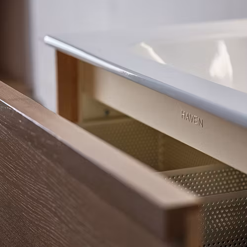 Haven H2 Light Ash Wood 80 cm Möbelpaket med Spegel