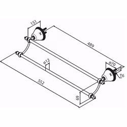 Handduksstång Damixa Tradition 556 mm Krom