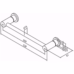 Handduksstång Damixa Silhouet 500 mm Krom