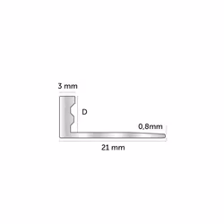 Kakellist L alu 10 mm Kanonmetall 2,5 m