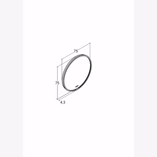 Dansani Moon spegel Ø75 cm Mässing med ram, belysning och ljusstyrning