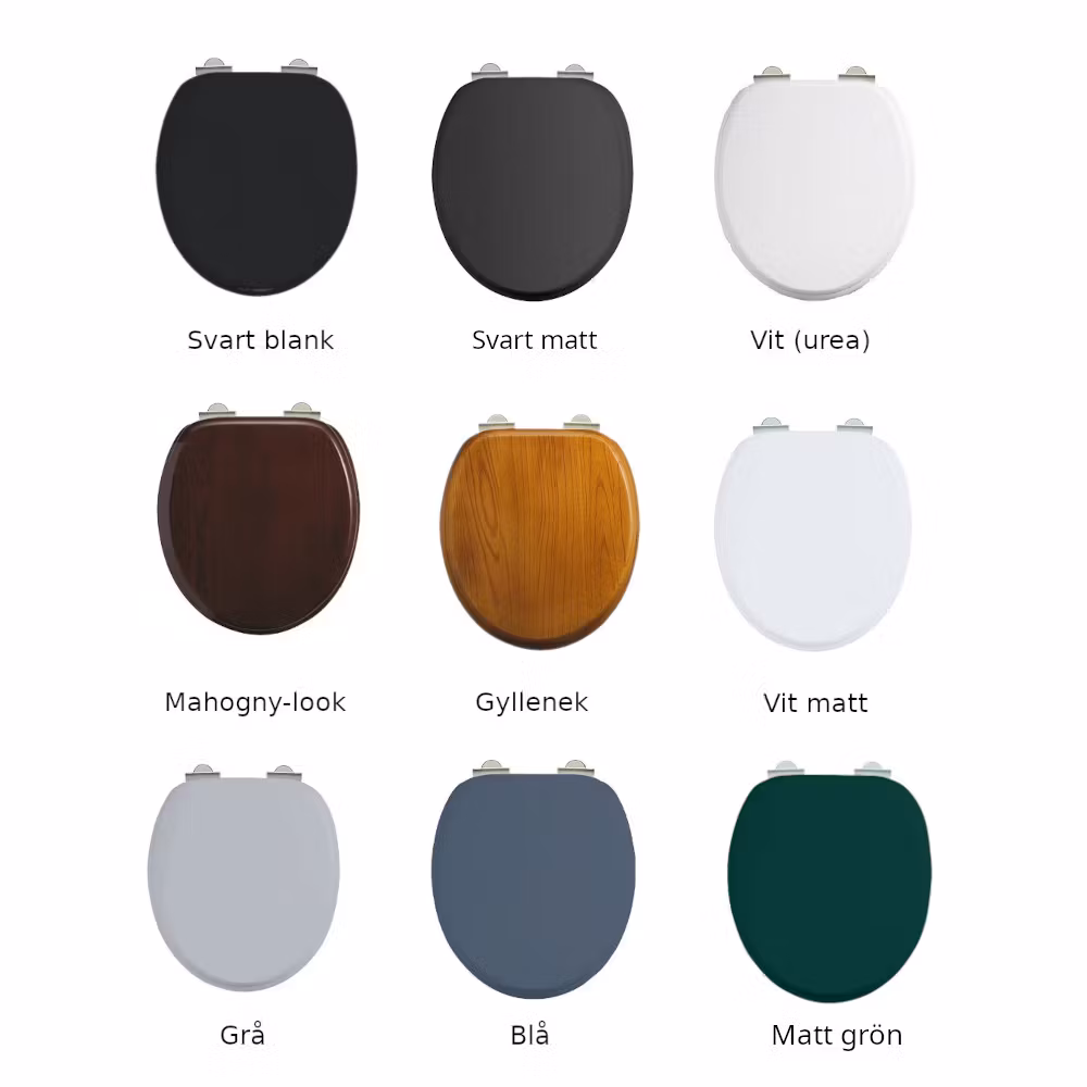 Toalett Högspolande Burlington Svart med Porslinscistern