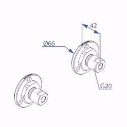 Blandarfäste 12 eller 15 mm Kopparrör