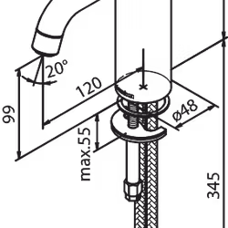 SILHOUET TVÄTTSTÄLLSBLANDARE MEDIUM MATTSVART DAMIXA