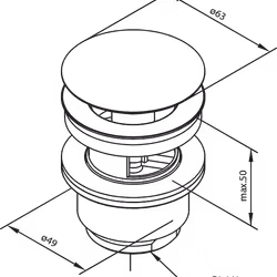Bottenventil Damixa Pop-up Mattsvart